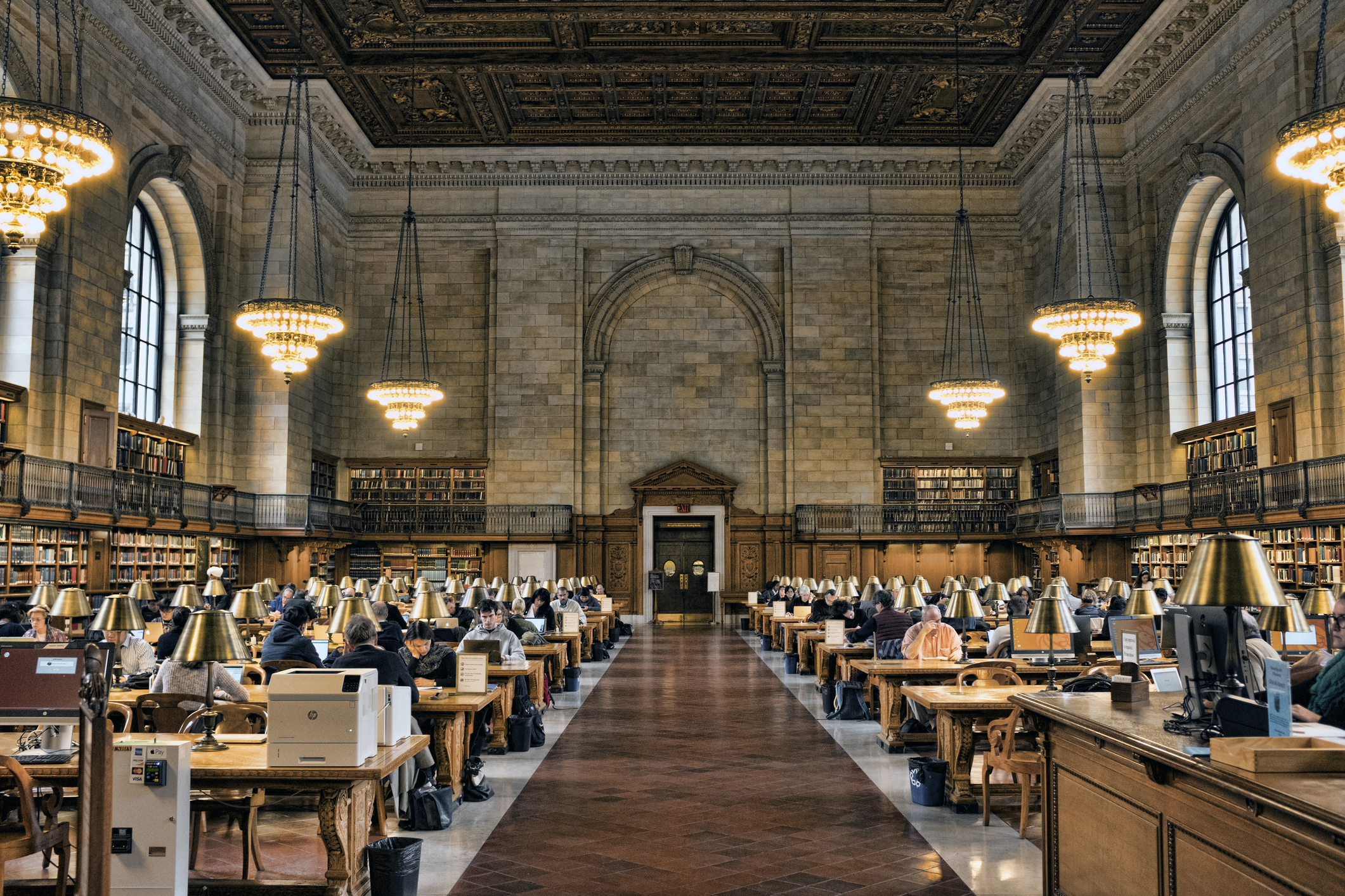 View of the interior of Public Library. With 53 million items and 92 locations is the second largest public library in the United States and the third largest in the world.