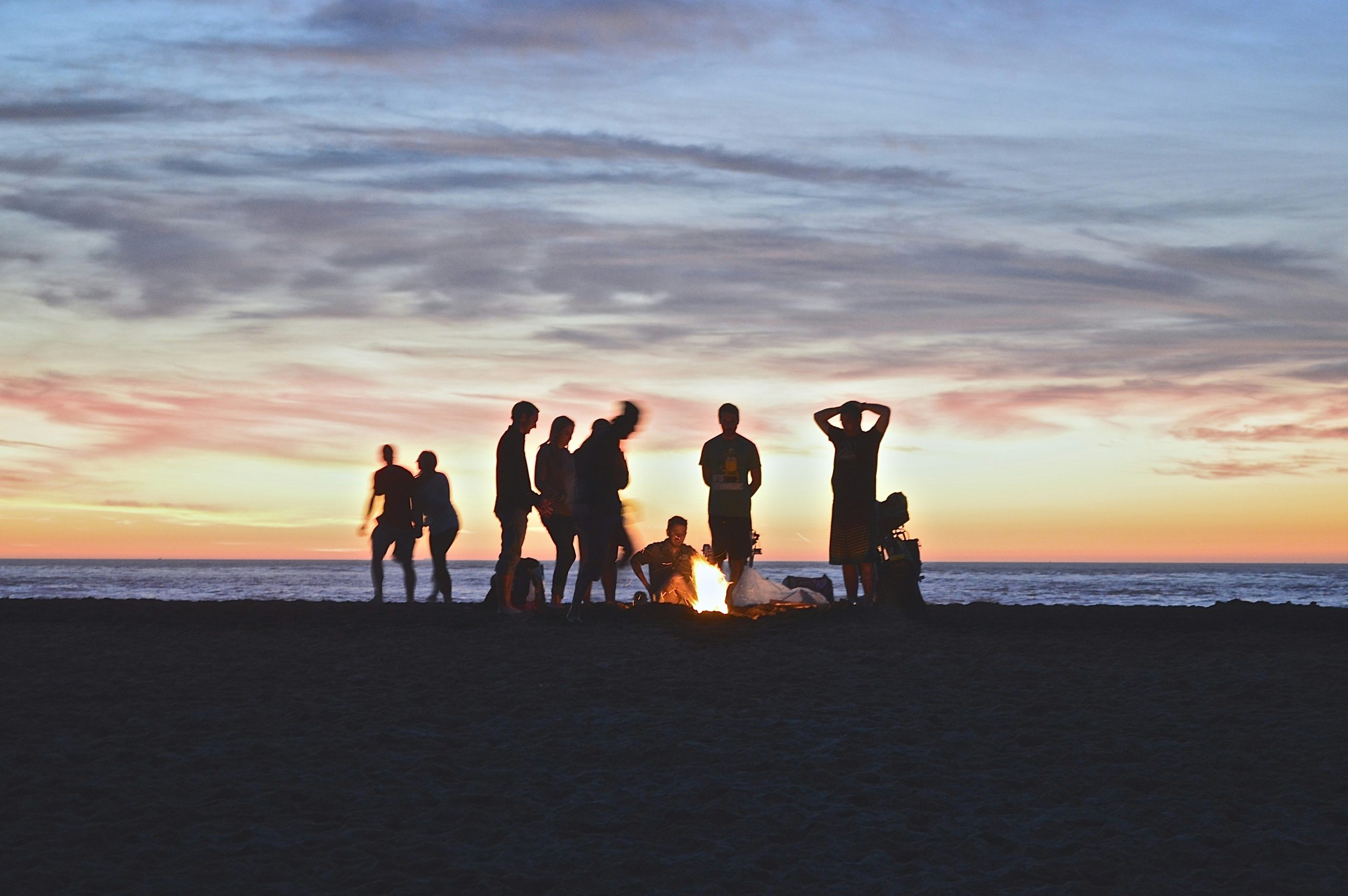 friends on beach hanging out